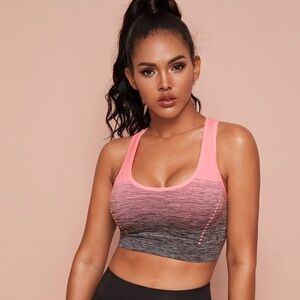 Pink and black Sports Bra padded Medium New NWT